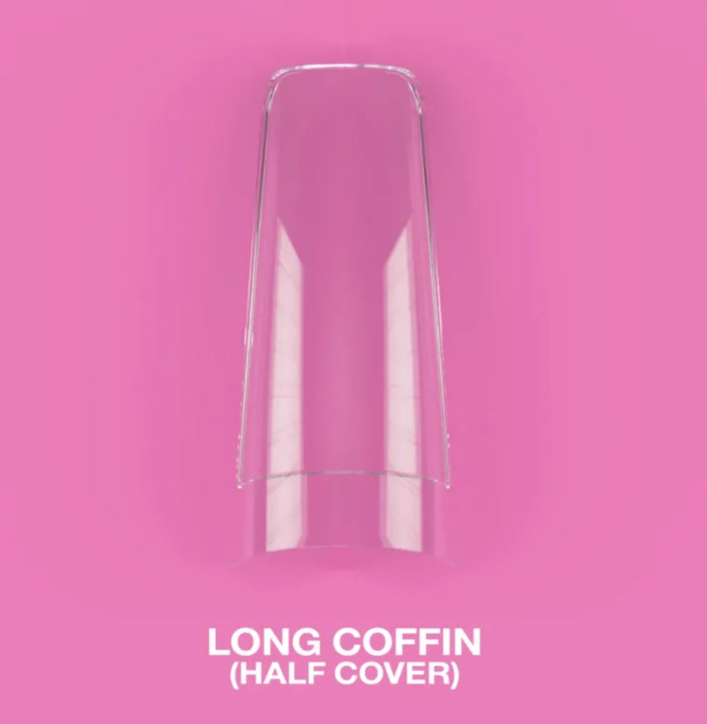 Gel Tips Long Coffin (half cover)