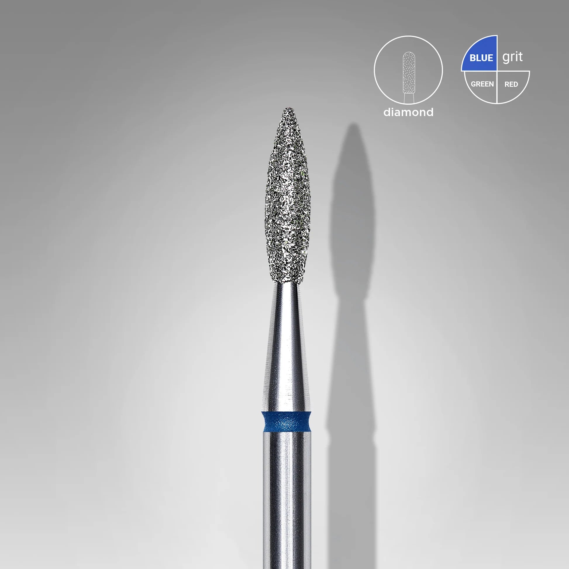 Diamond nail drill bit pointed flame blue EXPERT