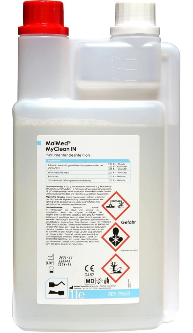 Maimed MyClean IN Instrument Disinfectant Ultrasonic Cleaner Steriliser for Instruments in Ultrasonic Bath 1L Concentrate
