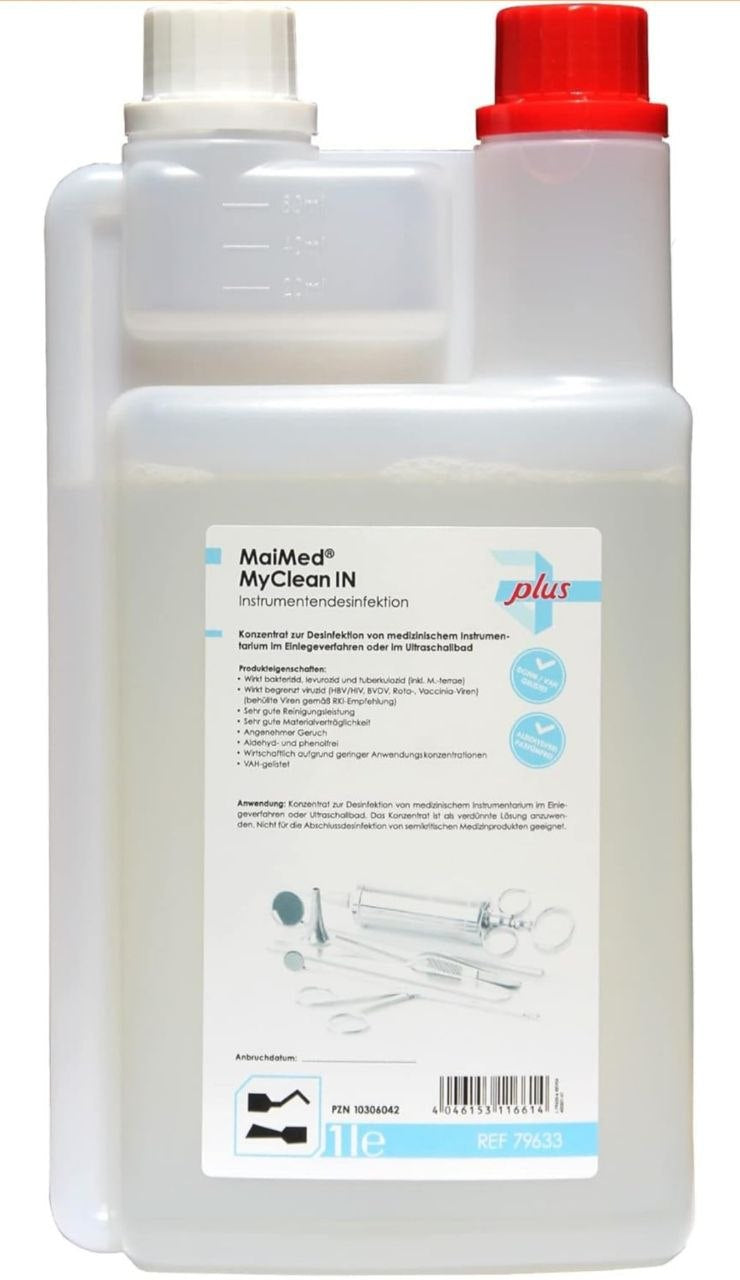 Maimed MyClean IN Instrument Disinfectant Ultrasonic Cleaner Steriliser for Instruments in Ultrasonic Bath 1L Concentrate