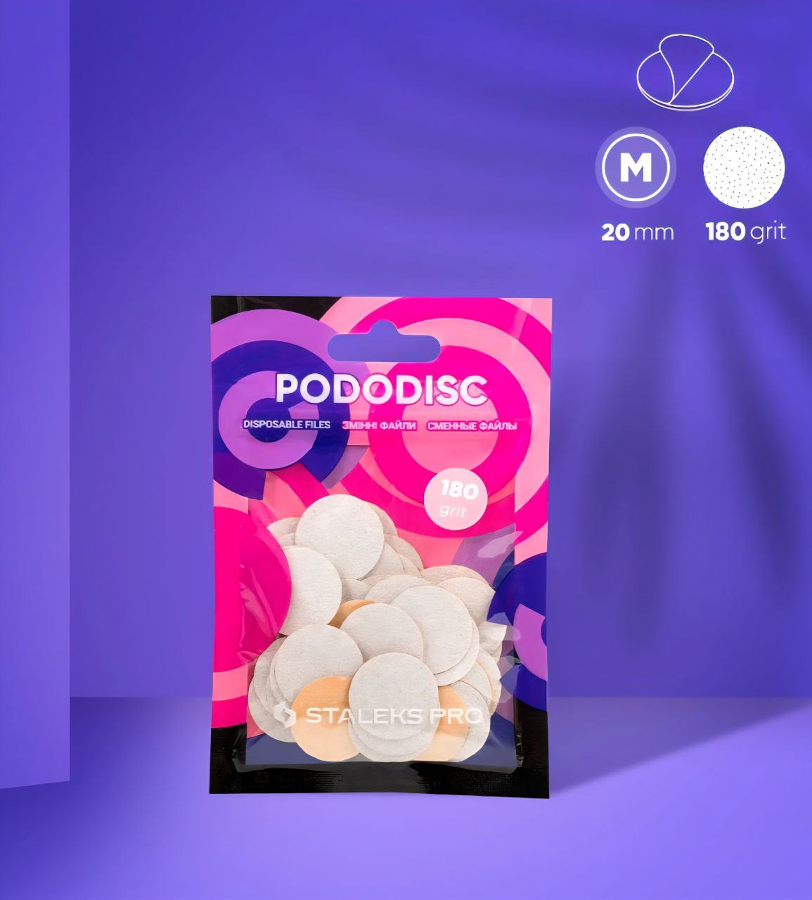 Disposable  white files for pedicure M 180 grit